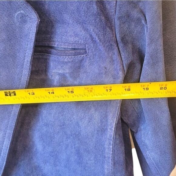 Vintage Cobalt Blue Atlantic Beach Leather Company Suede Western Blazer - Picture 5 of 9